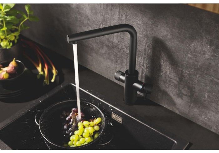 Смеситель для кухни Grohe Blue Pure Minta с возможностью подключения фильтра 30590KF0, латунь, цвет черный купить,NaN