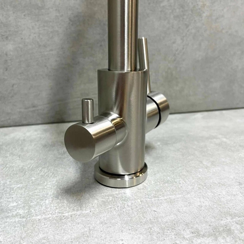 Смеситель для кухни Haiba Haiba HB 43828, латунь, цвет стальной, сатин купить,NaN
