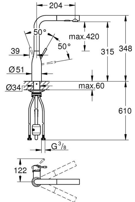 Смеситель для раковины (умывальника) Grohe 30504KF0, однозахватный купить,NaN
