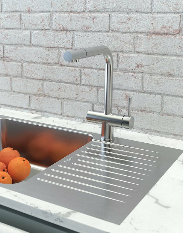 Смеситель для кухни ESKO K112, нержавеющая сталь, цвет серебристый, хром купить,NaN