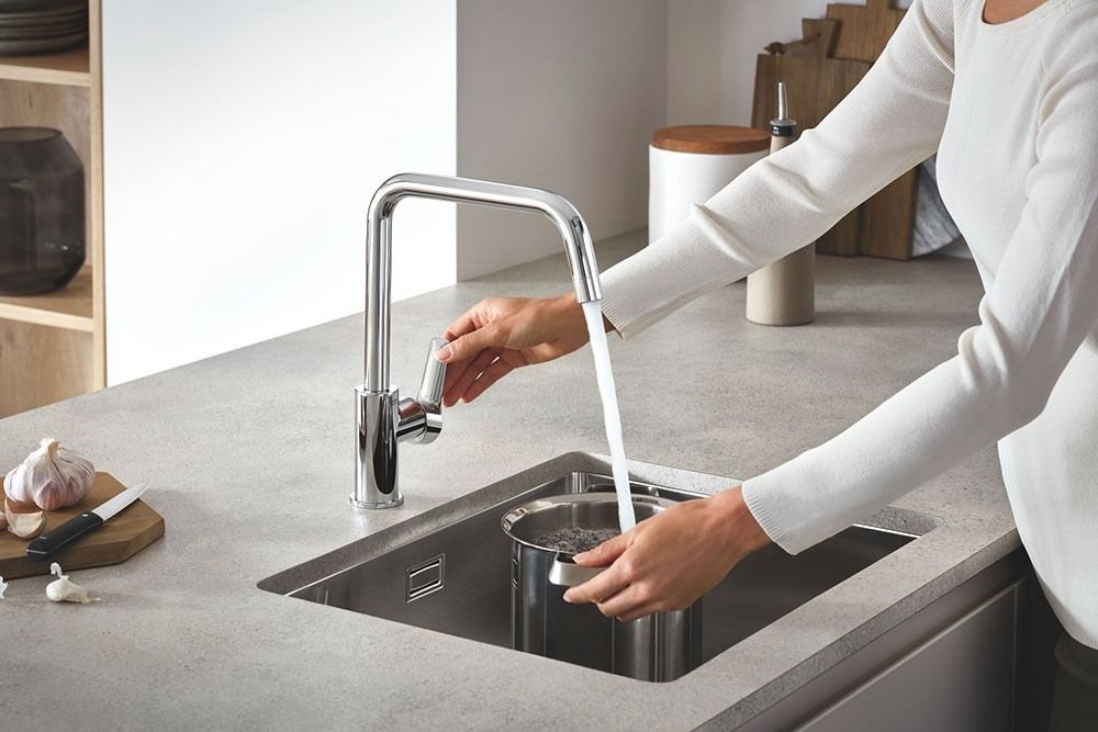 Смеситель для кухни Grohe 305672430, латунь, цвет черный купить,NaN