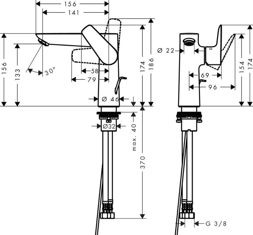 Смеситель Hansgrohe Talis E 71754340, латунь, цвет графит купить,324300