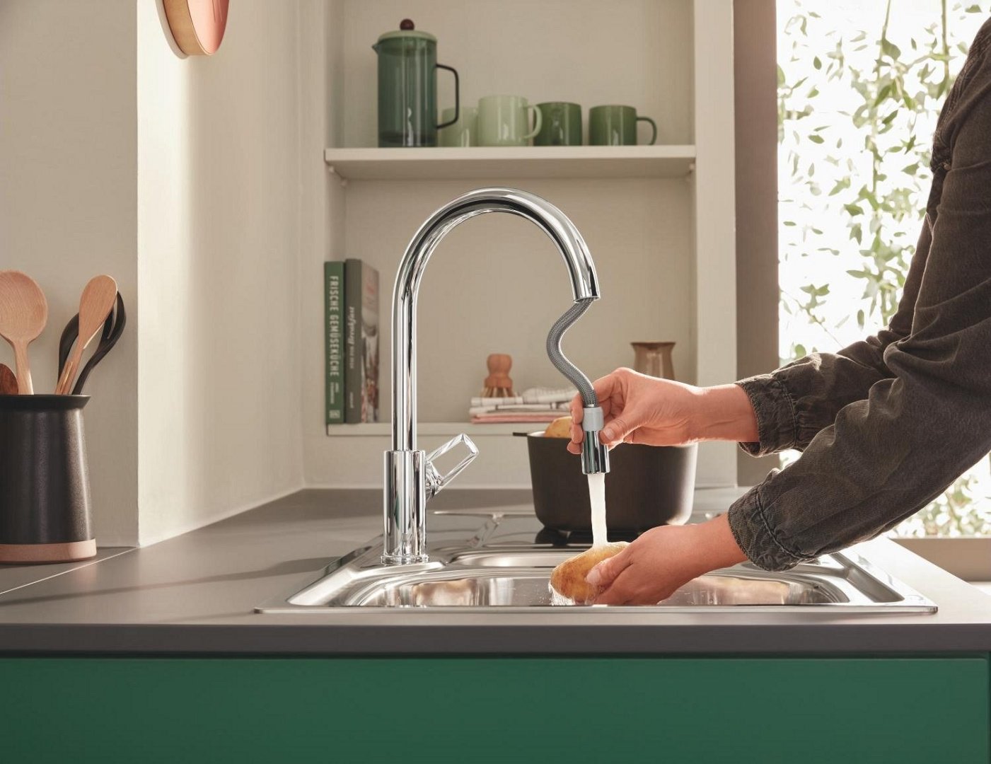 Смеситель для кухни Grohe BauLoop 30543, латунь, цвет серебристый купить,NaN