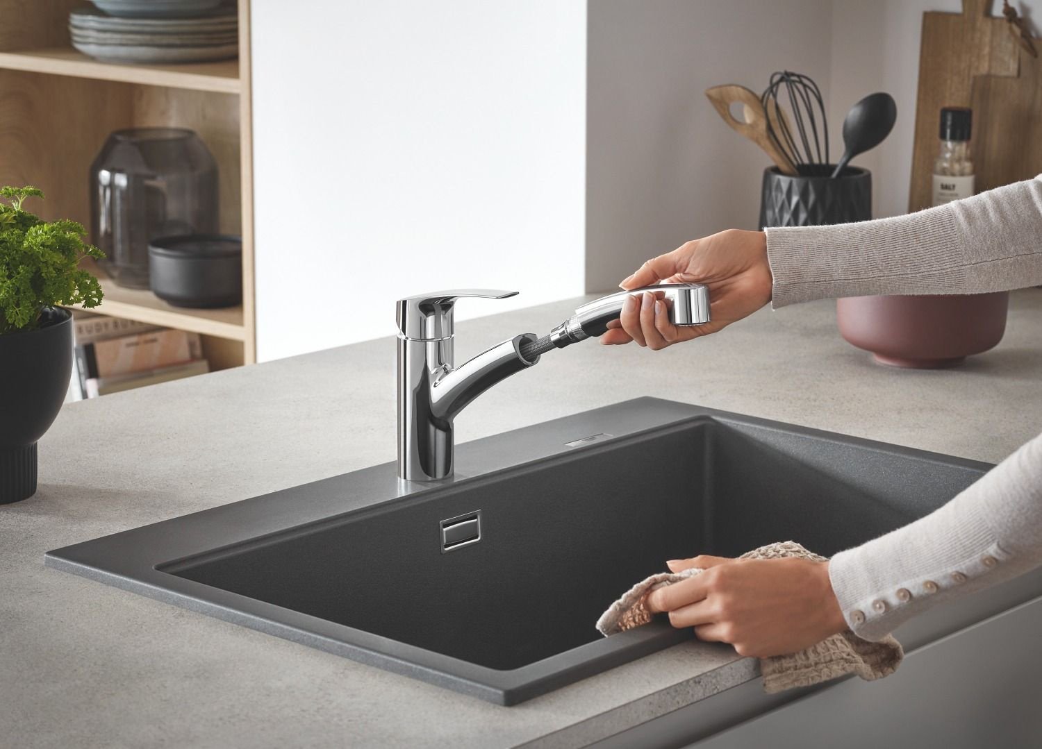 Смеситель для кухни Grohe Eurosmart, латунь, цвет серебристый купить,NaN