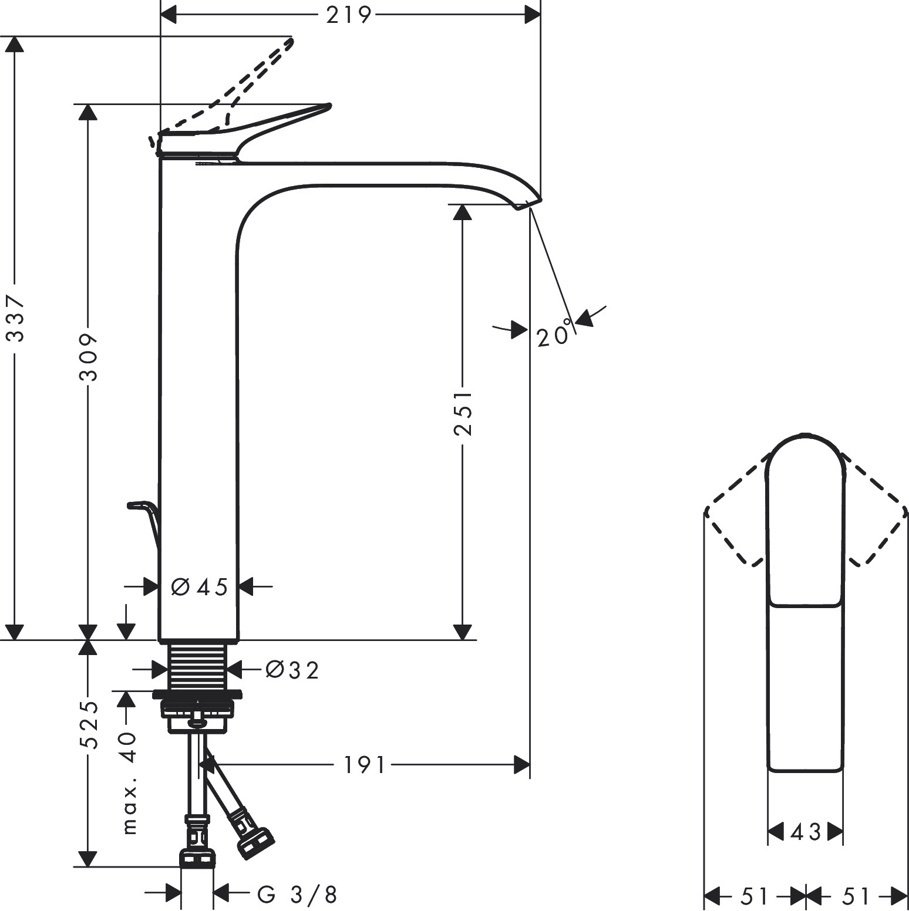 Смеситель Hansgrohe Vivenis CoolStart 75045340, латунь, цвет черный купить,NaN