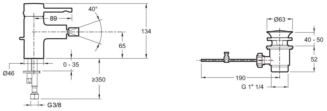 Смеситель для биде Jacob Delafon E37045-CP CUFF, латунь, цвет хром купить,NaN