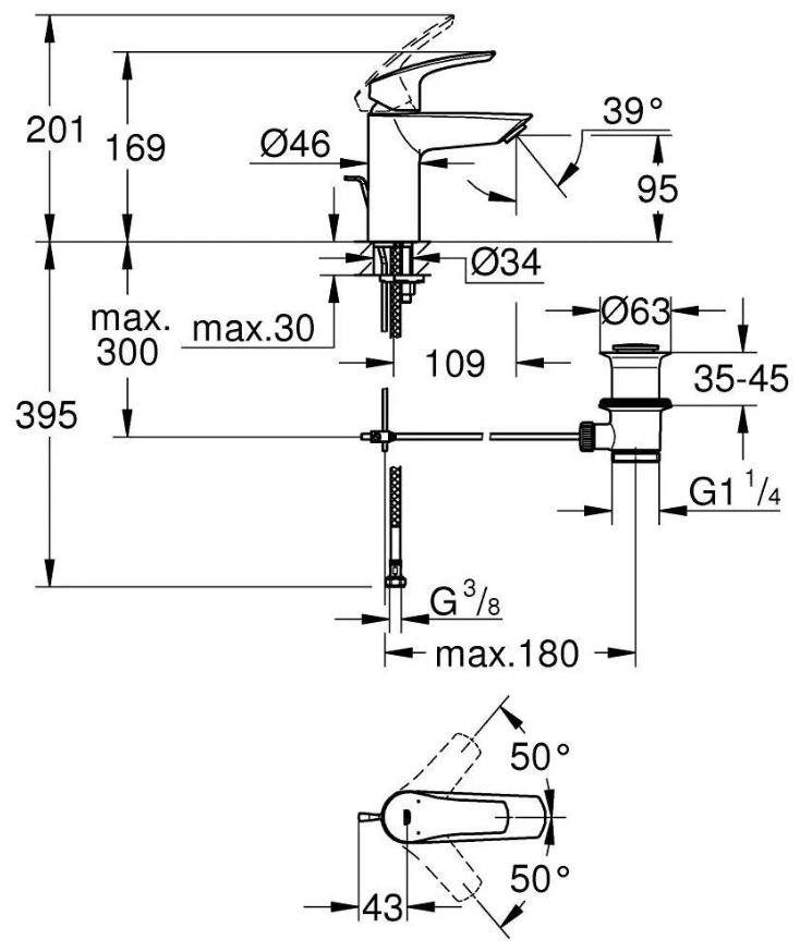 Смеситель для раковины (умывальника) Grohe Eurosmart 332652433 , однозахватный купить,NaN