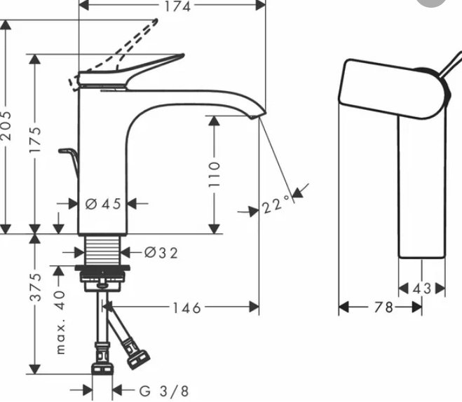 Смеситель Hansgrohe Vivenis 75023340, латунь, цвет черный купить,243900