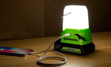Турестический фонарь Greenworks 3501007 кемпинговый зеленый