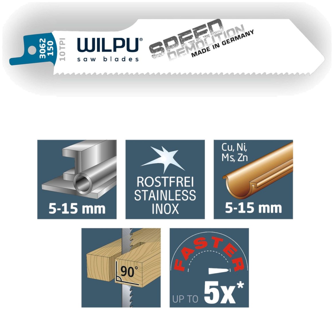 Пильное полотно WILPU 205 мм, 5 шт. арт. 1512200005