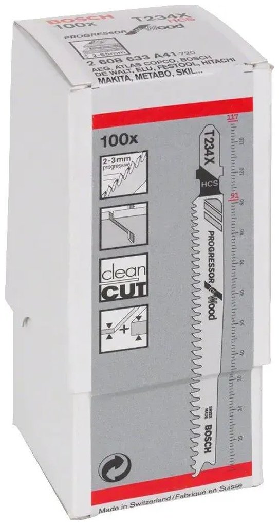 Пилки для лобзика по дереву 100 шт. Bosch 2608633A41