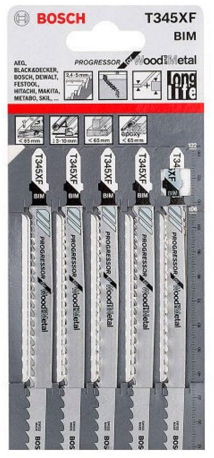 Пилки для лобзика универсальные 5 шт. Bosch 2608634994