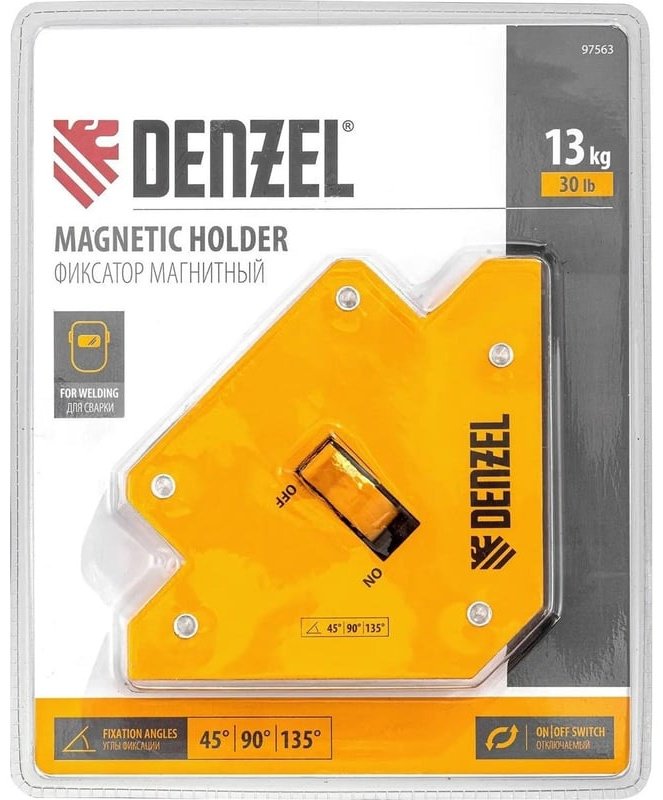 DENZEL магнитный угольник 97563, 1 шт купить,9555