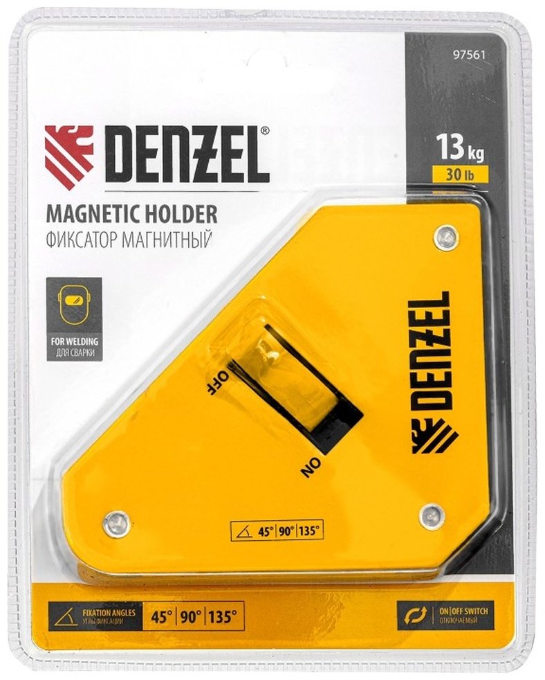 DENZEL магнитный угольник 97561, 1 шт