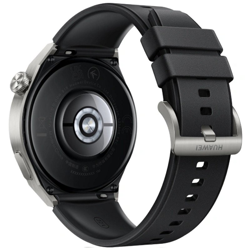 Смарт-часы Huawei Watch GT 3 Pro ODIN-B19S 55028473 46mm Light Titanium Case Black Fluoroelastomer Strap