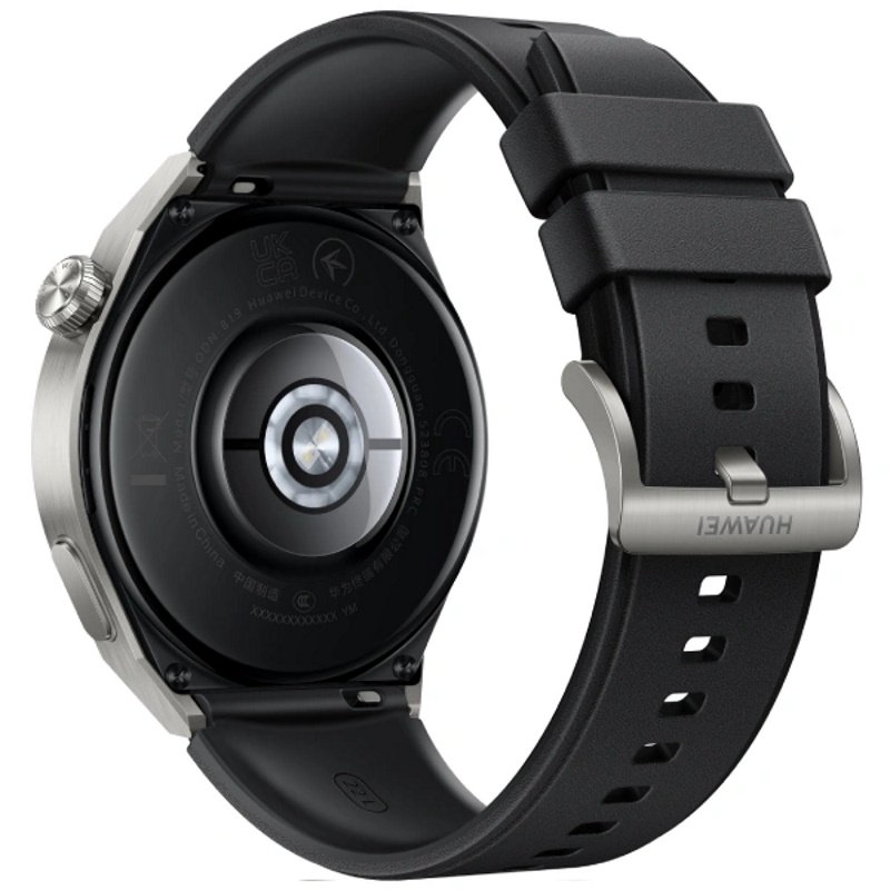 Смарт-часы Huawei Watch GT 3 Pro ODIN-B19S 55028473 46mm Light Titanium Case Black Fluoroelastomer Strap