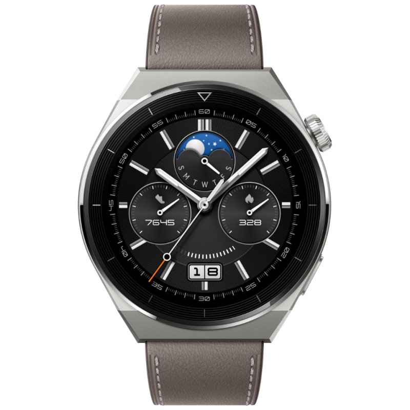 Смарт-часы Huawei Watch GT 3 Pro 46mm Light Titanium Case Gray Leather Strap купить,NaN