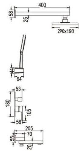 Rose душевой набор (гарнитур) R2835H купить,NaN