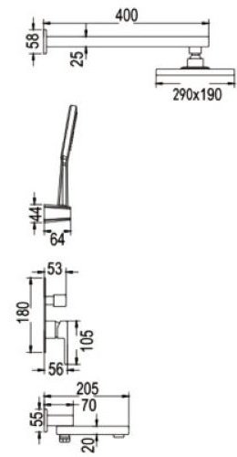 Rose душевой набор (гарнитур) R2835H купить,NaN