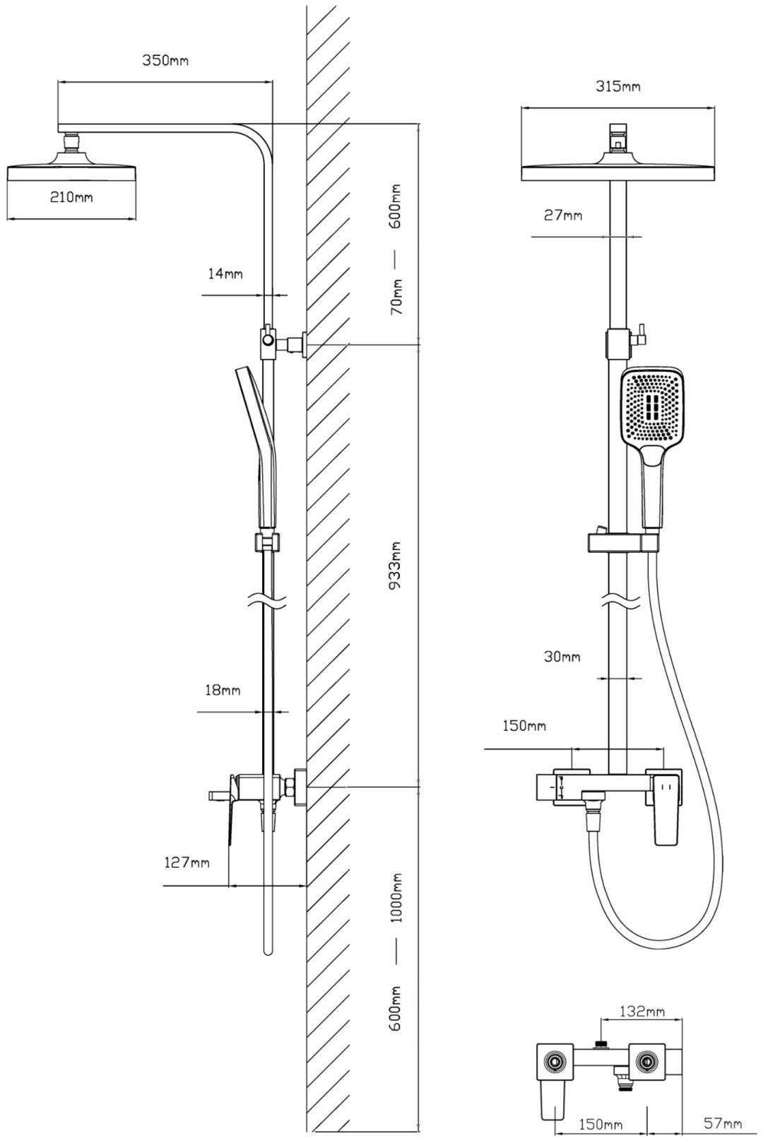 Vincea душевой набор (гарнитур) VSFS-4C12CH