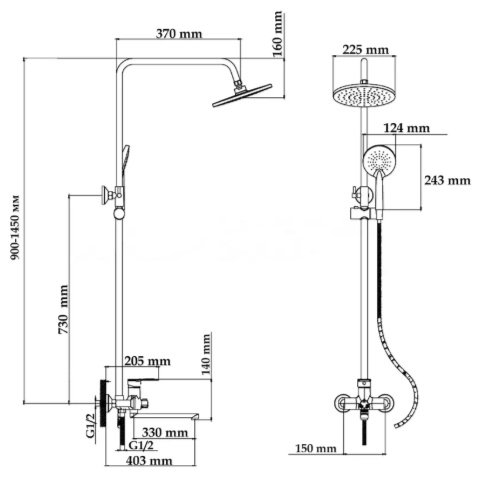 Oute душевой набор (гарнитур) T21094Q