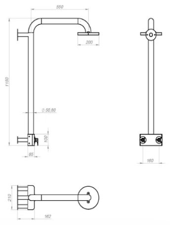 Душевая стойка антивандальная ДСА-01