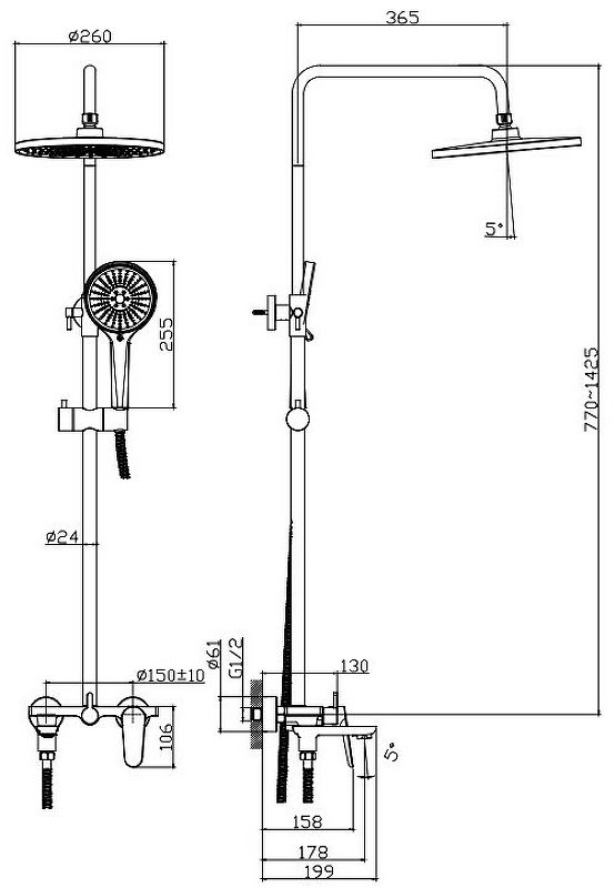 Gappo душевой набор (гарнитур) R31.24