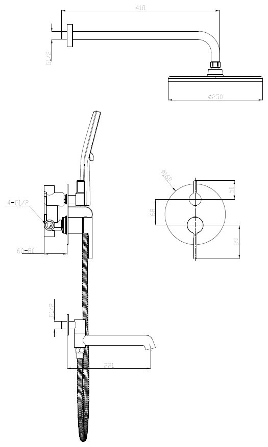 Gappo душевой набор (гарнитур) R20.27.09
