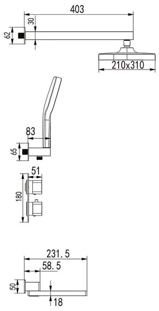 Rose душевой набор (гарнитур) R1595F