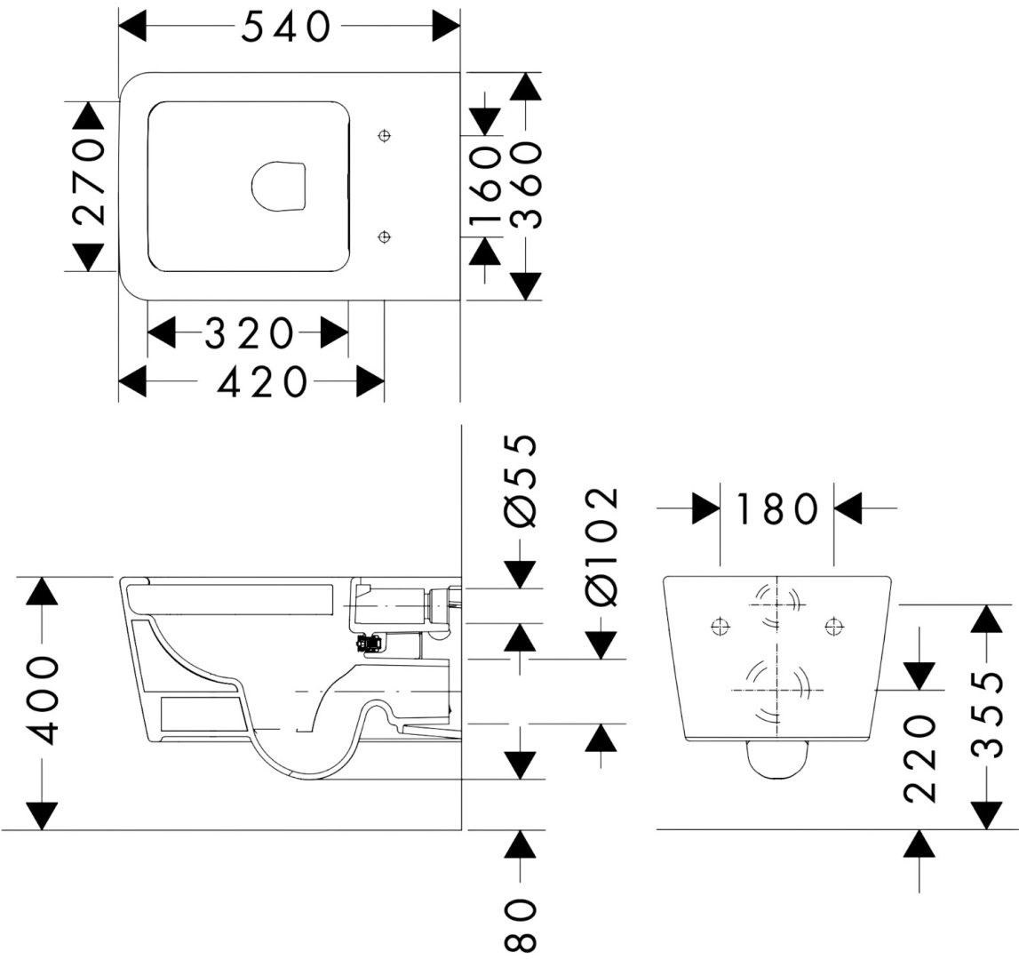 Унитаз с инсталляцией Hansgrohe iFrame universal EluPura Q, санкерамика купить,531900