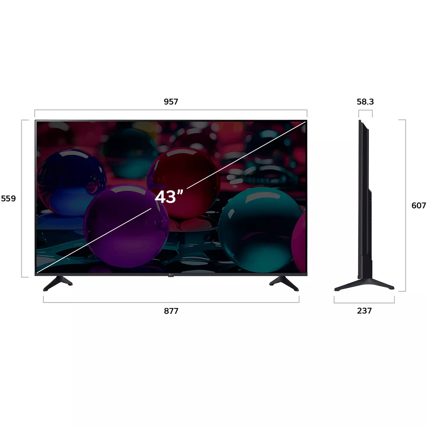 Телевизор 43" (109 см) LG 43UA73006LA LED UHD Black