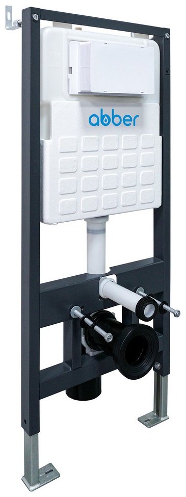 Abber рамная инсталляция ABBER Rechteck AC1201 белый с инсталляцией AC0105 и кнопкой AC0120MW белая матовая
