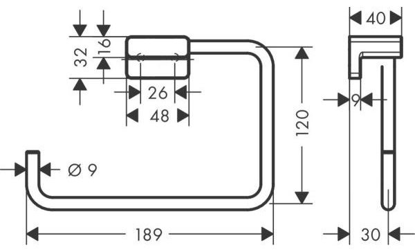 HansGrohe держатель 41754000 1 шт, металл