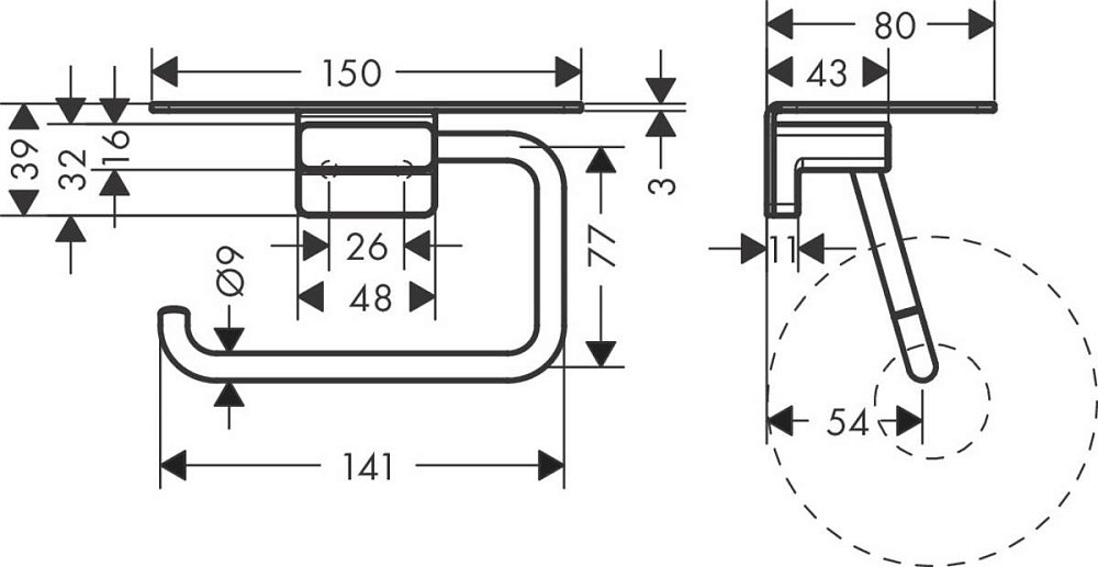 HansGrohe держатель 41772340 1 шт, металл