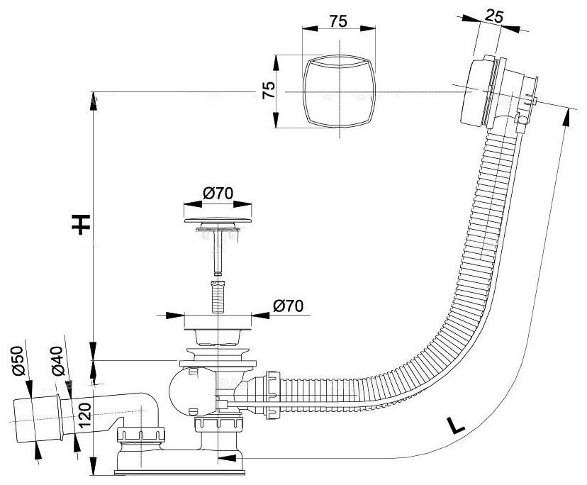 Сифон Alcaplast A51CRM