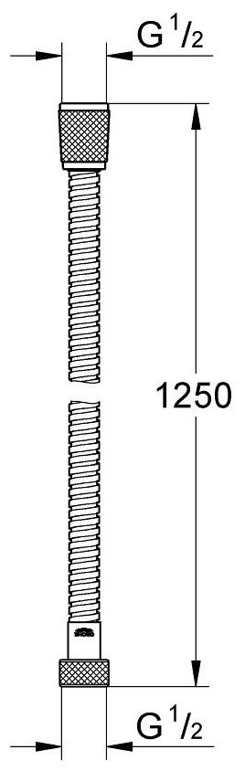 Шланг для душа Grohe металлическая оплетка, 125 см, подключение 1/2x1/2
