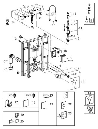 Grohe рамная инсталляция Rapid SL 39140000