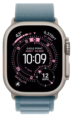 Смарт-часы Apple Watch Ultra 3 GPS + Cellular 49mm MEWM4Q Natural Titanium Case with Light Blue Alpine Loop - M