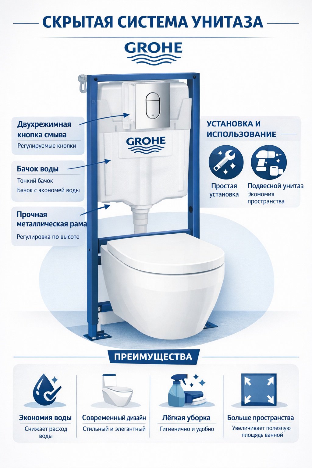 Унитаз с инсталляцией Grohe Rapid SL + Arena Cosmopolitan + Euro Ceramic Triple Vortex, санкерамика