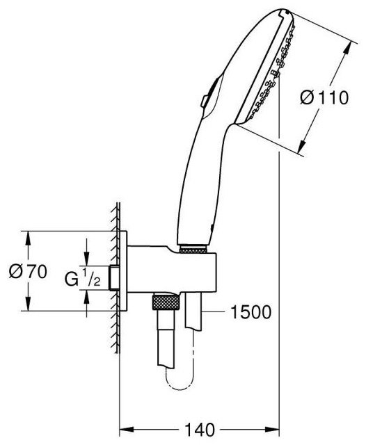 Grohe ручной душ (лейка+шланг) 26406003 Tempesta 110