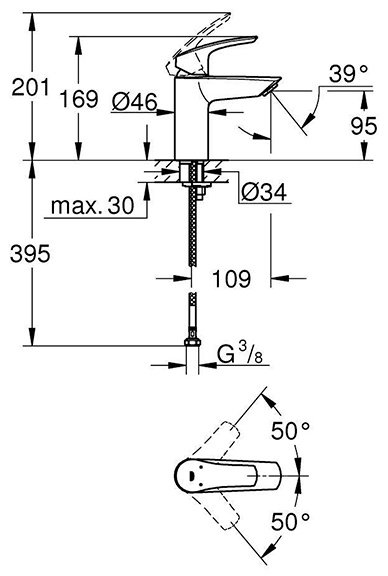 Смеситель Grohe 218794, латунь, цвет хром купить,NaN