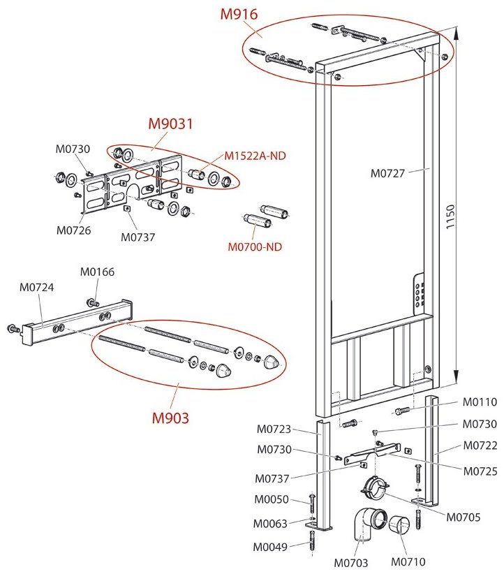 Alcaplast рамная инсталляция A105/1120
