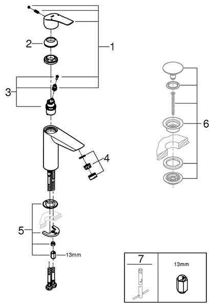 Смеситель Grohe ESM, латунь, цвет хром купить,NaN