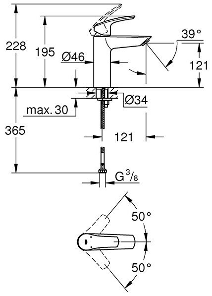 Смеситель Grohe ESM, латунь, цвет хром купить,NaN