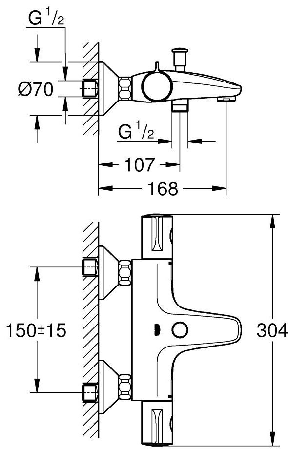 Смеситель для ванны с душем Grohe 34567000-WH, двухзахватный купить,NaN