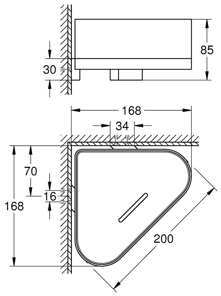 Grohe полка 41038000 Selection 2 шт, металл, пластик