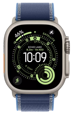Смарт-часы Apple Watch Ultra 3 GPS + Cellular 49mm MEWU4Q Natural Titanium Case with Blue/Bright Blue Trail Loop - M/L