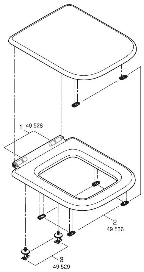 Сиденье Grohe EdgeCeramic 39813000 452x365 мм