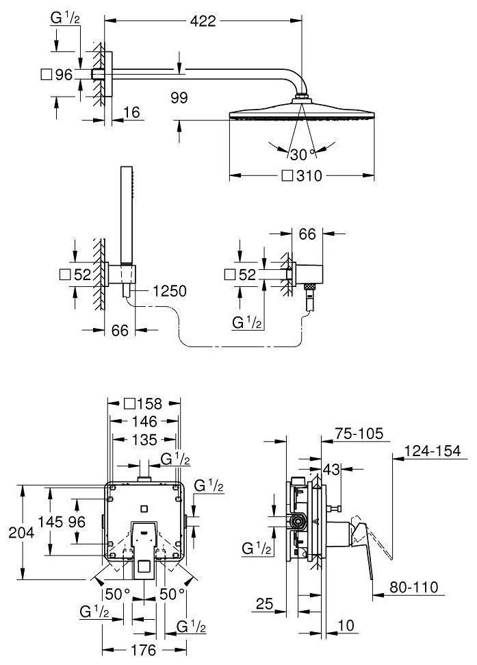 Grohe душевой набор (гарнитур) 25238000