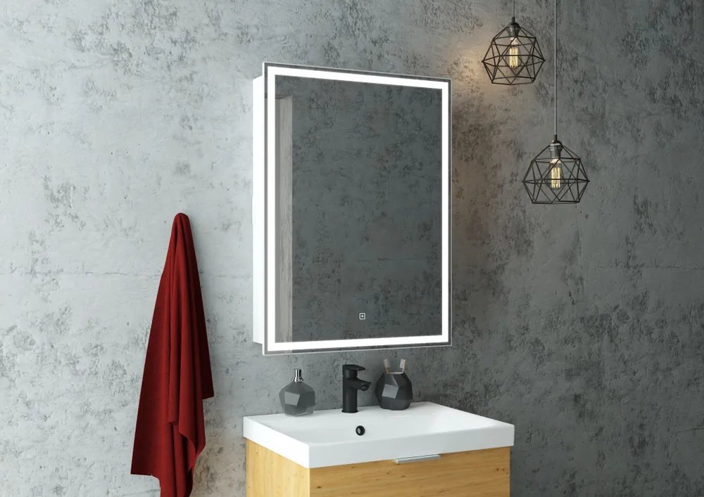 Шкаф зеркальный навесной Континент Allure, 60x15x80 см, белый купить,NaN